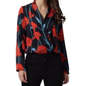 Floral print Faux wrap Bodysuit